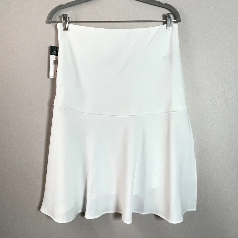 Lauren Ralph Lauren Asymmetrical Hem Fit and Flare Skirt - Picture 3 of 4